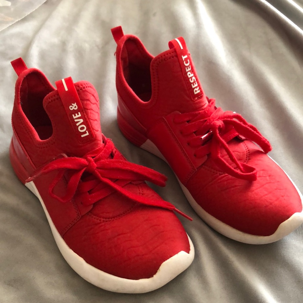 Aldo Love and Respect size 8.5 red slip on sneakers